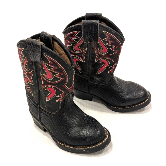 Other - Black and red embroidered Toddler boy Cowboy boots size 5